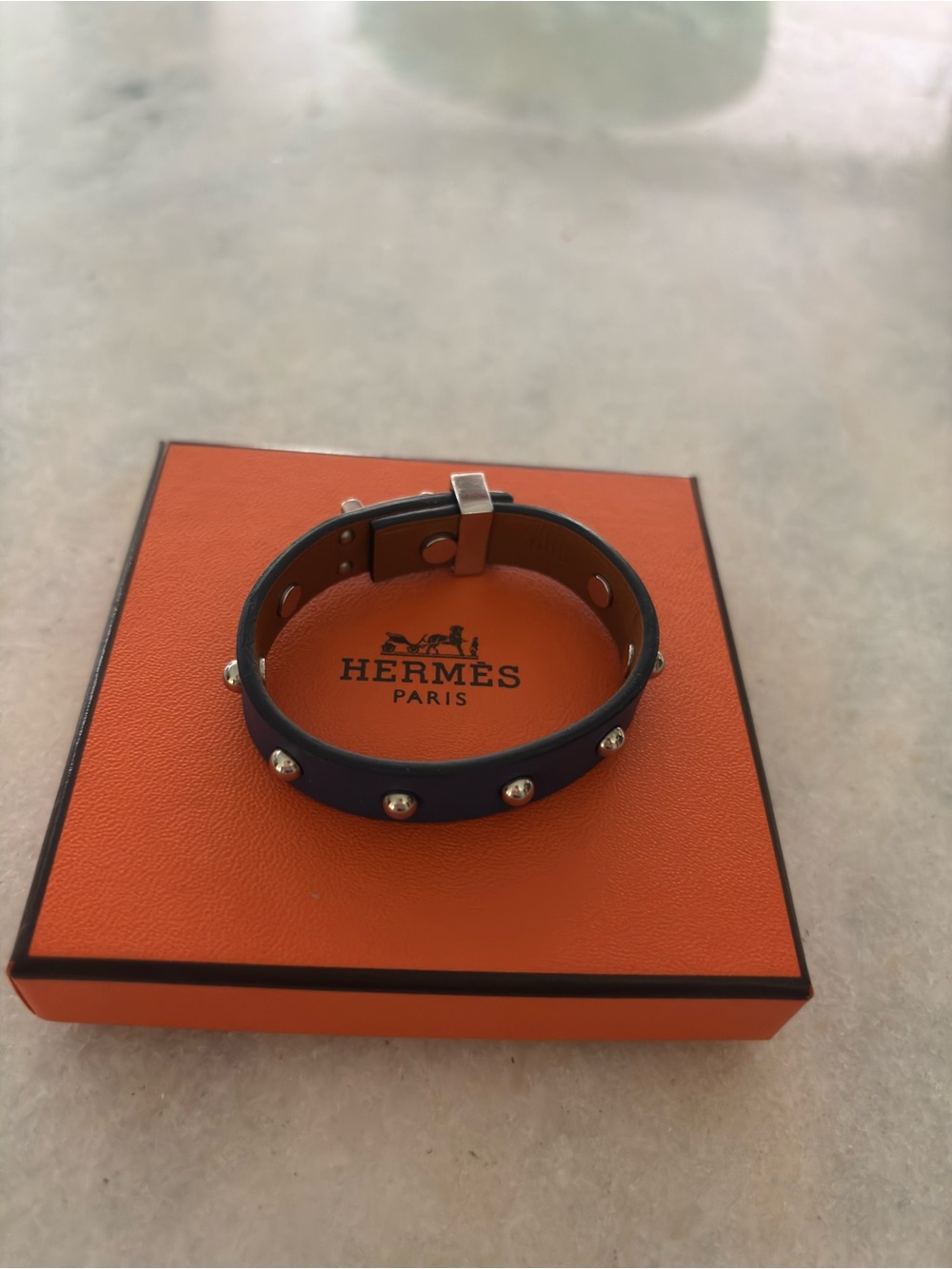 2018 Hermes Mini Dog Clous Carres Bracelet